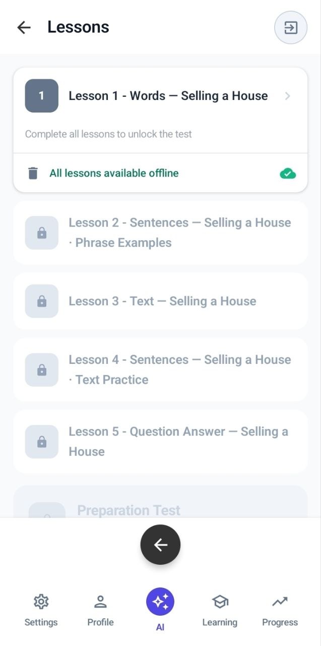 Five personalized lessons