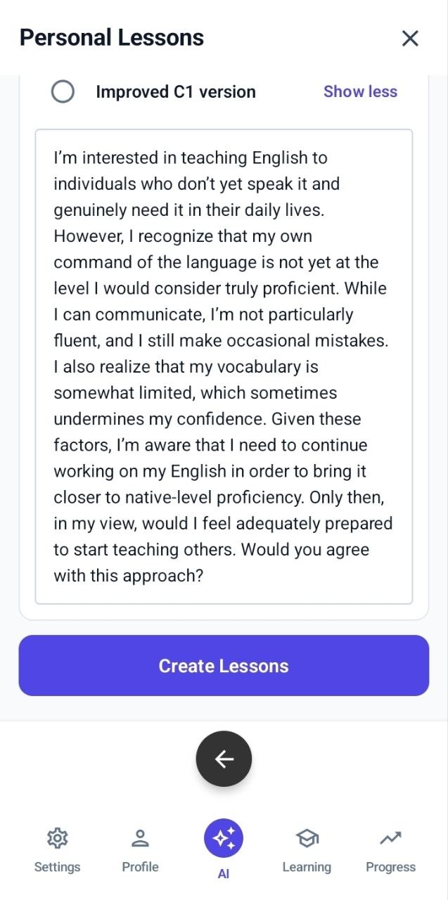 Choose an improved English version