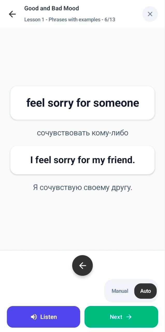 Feel sorry for someone with translation and example
