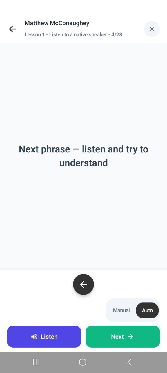 Listen to a real speaker without text